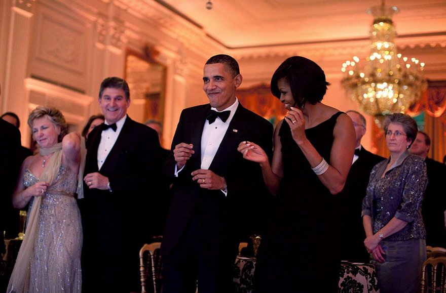 Barack and Michelle dancing 