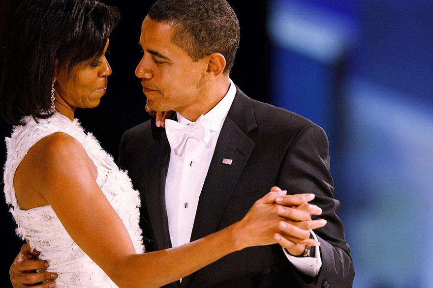 Michelle and Barack dancing 