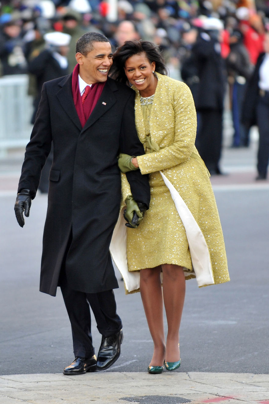 Barack and Michelle smiling 