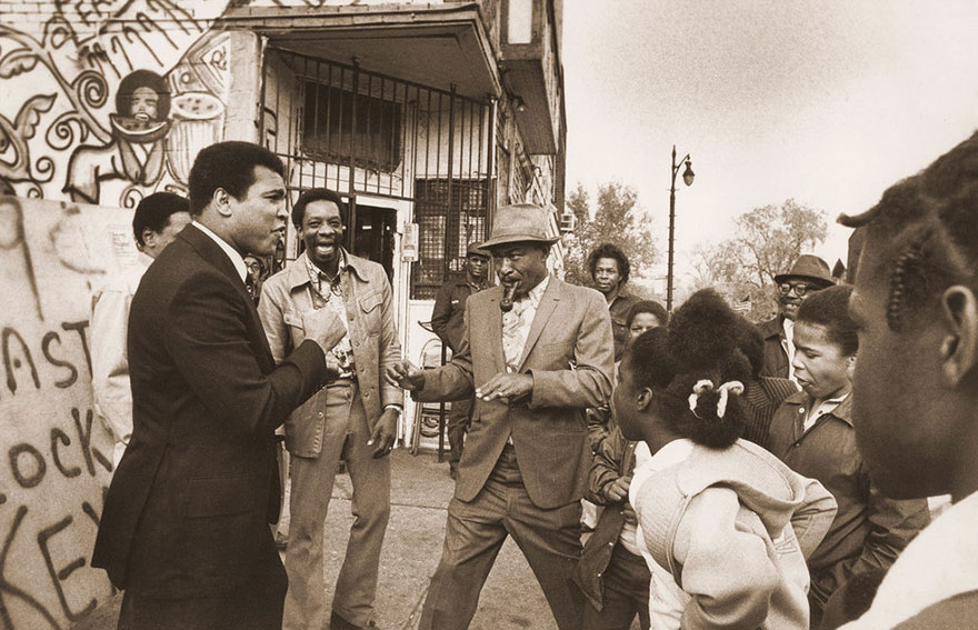 Ali On The Streets Of Detroit, Michigan, 1977, Having Stopped The Limo So He Could Meet Some Fans