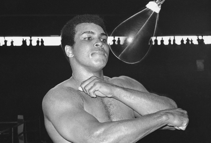 Muhammad Ali, Punches Speed Bag On September 29, 1975 At The Folk Art Center In Manila, Philippines, As He Prepares His Title Fight On October 1 With Joe Frazier