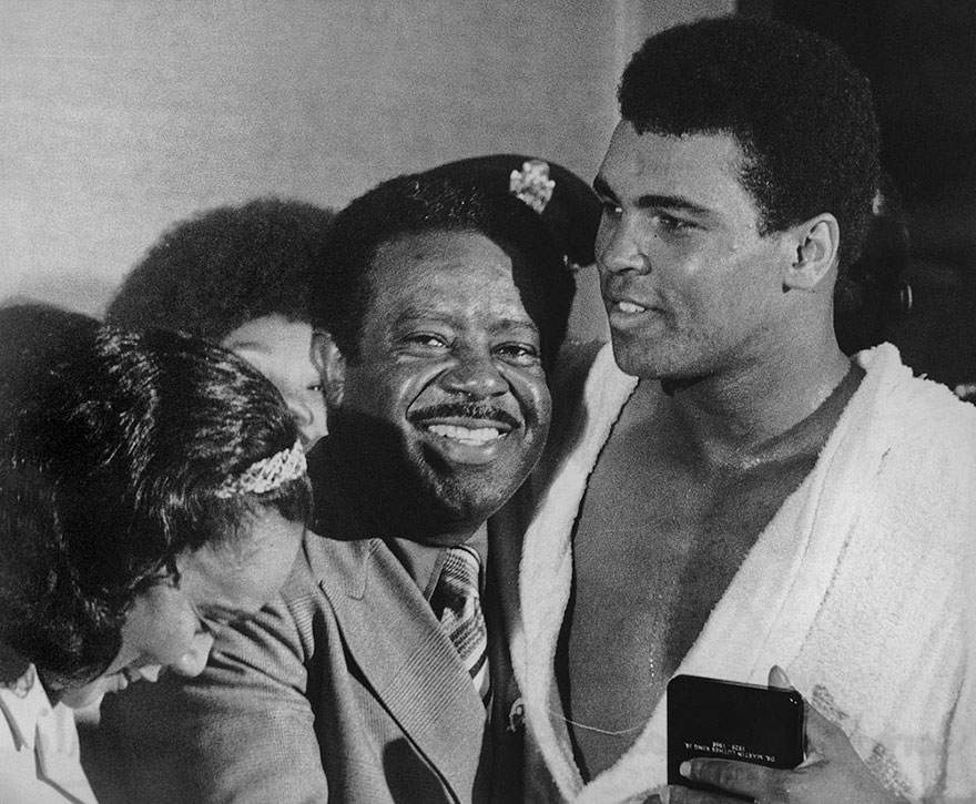 Muhammad Ali Appears With Civil Rights Activists Ralph Abernathy And Coretta Scott King