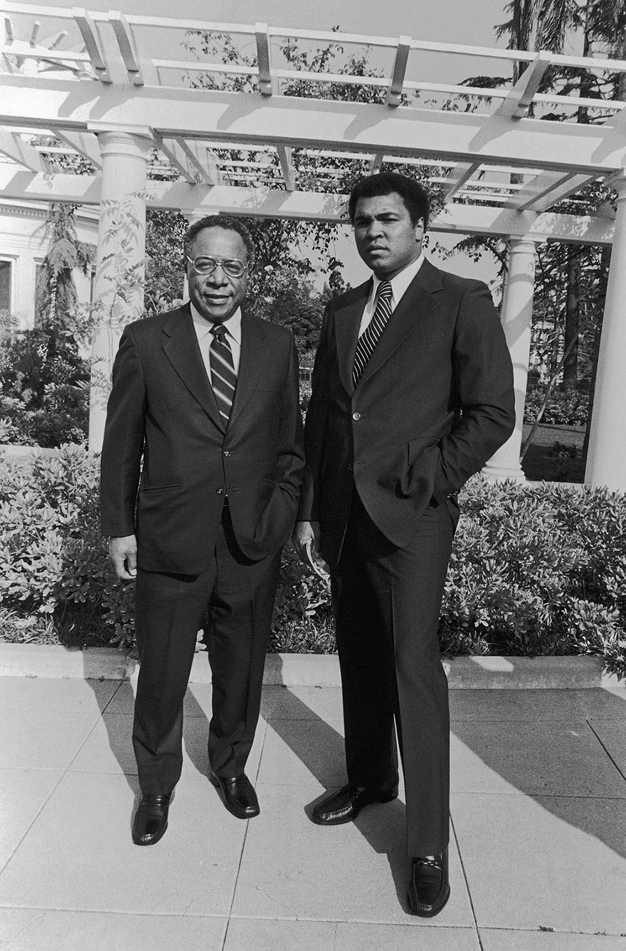 Muhammad Ali And Prolific Writer Alex Haley Appear At Ali's Semi-Open House In June Of 1979 At His Freemont Park, Ca Estate. Guests Attended The Fundraising Soiree Before Heading To An Naacp Legal Defense Fund Buffet Dinner And Play