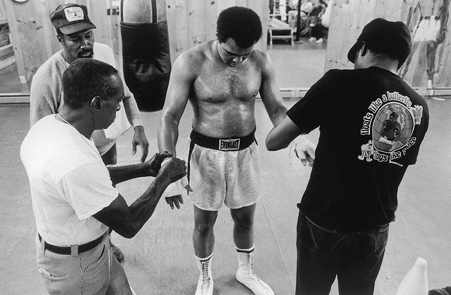 Muhammad Ali Has Tape Removed From His Hands By Wali Youngblood Muhammad, Soria Brown, And His Trainer Drew Bundini Brown In July Of 1978 After A Session On The Heavy Bag. Ali Retreated To His Deer Lake, Pa Training Camp In Preparation For His Impending Fight Against Leon Spinks On September 15, 1978