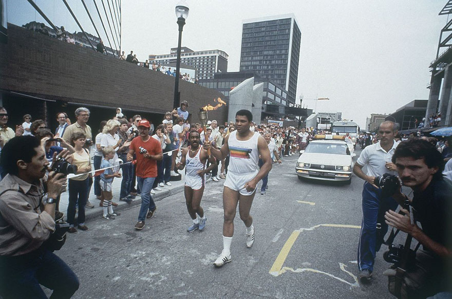 Former World Heavyweight Boxing Champion And Olympic Gold Medal Winner Muhammad Ali Carried The Olympic Torch For A Kilometer In Louisville On Sunday, May 27, 1984