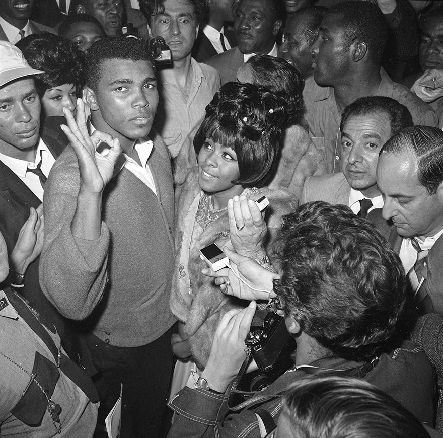 Heavyweight Boxing Champ Cassius Clay And His Wife Sonji Are Seen At A Press Conference After His Successful Title Defense In Lewiston, Me., May 25, 1965