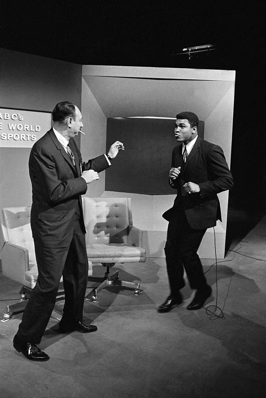 Ali With Howard Cosell In 1966, Demonstrating How He Used The Ali Shuffle In His Fight With Cleveland Williams At The Astrodome. Cosell, One Of Ali’s Most Steadfast Supporters, Kept Ali On Television During His Exile From The Ring