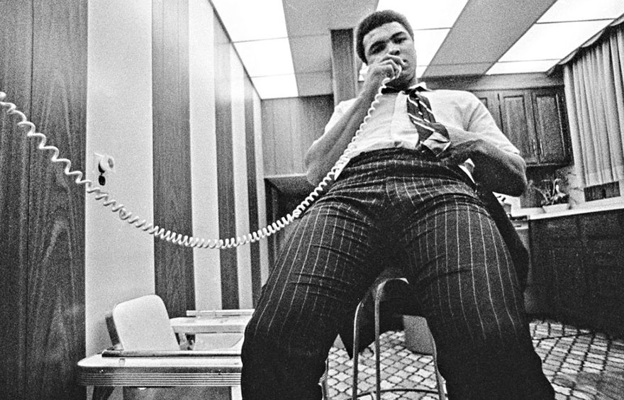 Ali On The Telephone At Home In Philadelphia, Pennsylvania, February 1970