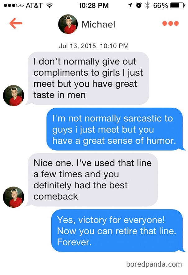 man and woman talking using sarcastic messages 