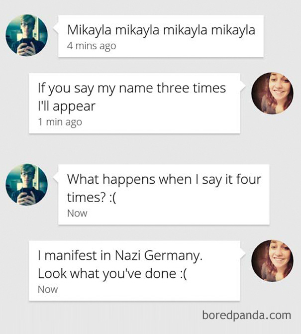 woman says that she will appear if man mentions her name three times 