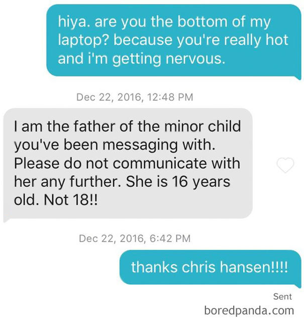 man is using laptop joke to flirt with woman 