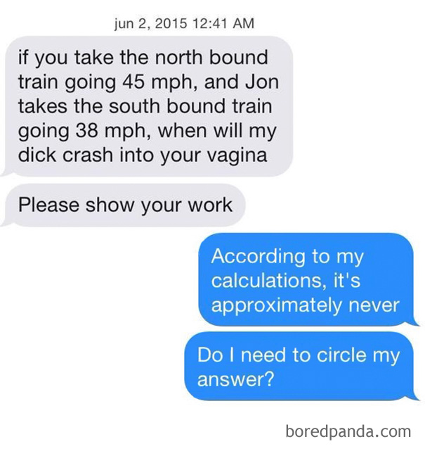 woman rejecting a man via text message 