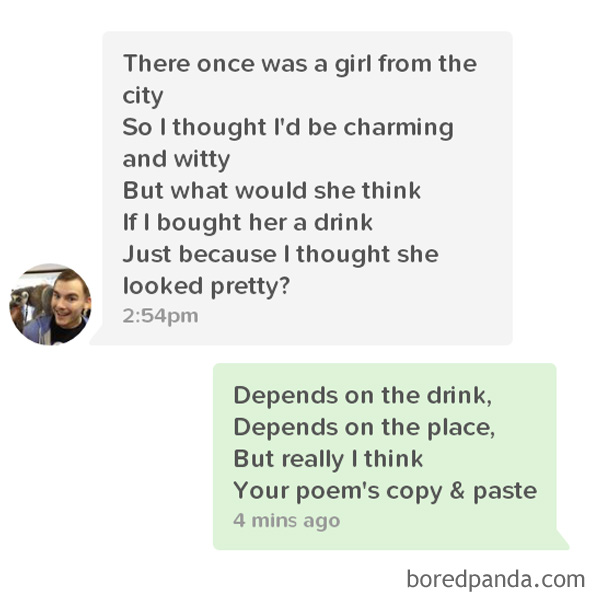 man is using poem as pick-up line 