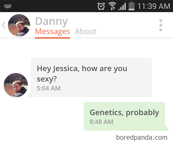 man asking a woman how she is so attractive 