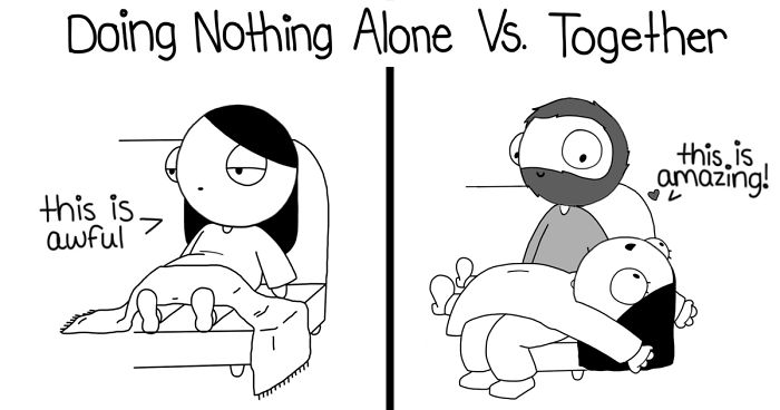 Girlfriend Secretly Illustrates Everyday Life With Her BF, He Uploads Comics Online And They Go Viral