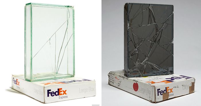Artist Spends 9 Years Using FedEx To Ship Glass Boxes To Create Shattered Sculptures