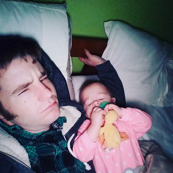 Her Had A Nightmare And Insisted On Staying In Daddy's Room