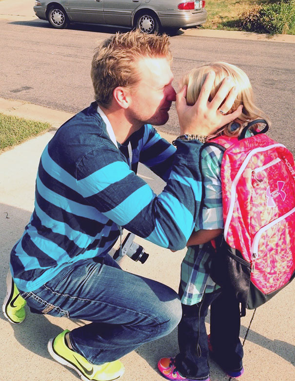I'm A Single Dad Of 3. This Is Me Sending Off My Only Daughter To Her First Day Of Kindergarten