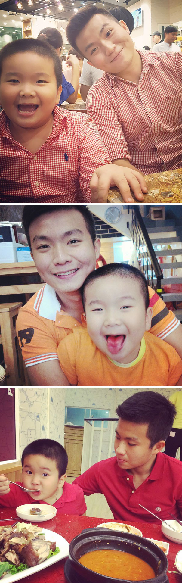 Single Dad And His Son Are Matching Their Outfits. Like Father Like Son