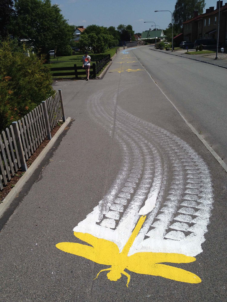 Peter Gibson Invigorates Rigid City Landscapes With His Whimsical Street Art