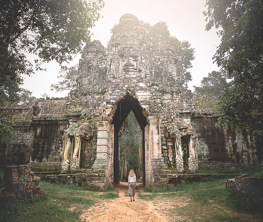 Siem Reap, Cambodia. We Walked For About An Hour Just To Discover This Archway In The Middle Of The Jungles