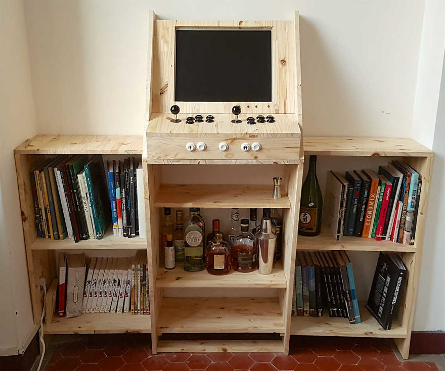 We Built A Wooden Arcade Machine For Our Living Room