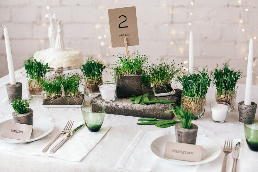 I Made This Table Decorations Out Of Painted Fruits, Vegetables And Herbs