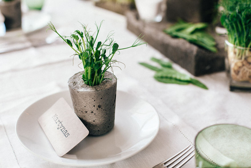 I Made This Table Decorations Out Of Painted Fruits, Vegetables And Herbs