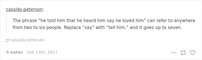 English language joke about "say" vs. "tell," humorously illustrating complexity in phrasing and meaning.