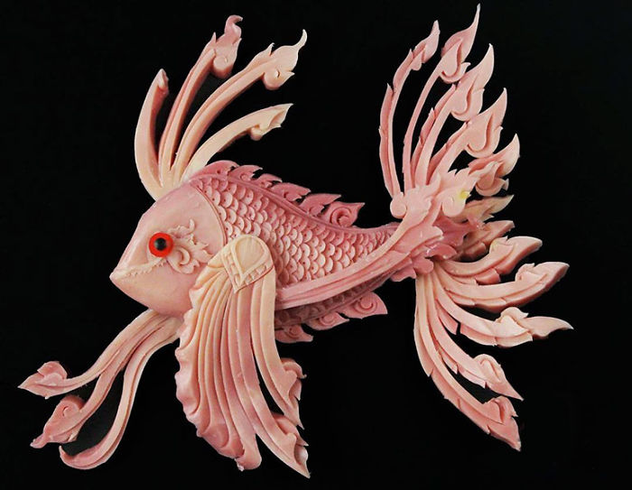 28 Soap Hand Carved By The Carving Artist Daniele Barresi. World Champion Of Carving Fruit And Vegetable And World Judge In Taiwan