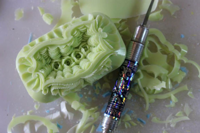 28 Soap Hand Carved By The Carving Artist Daniele Barresi. World Champion Of Carving Fruit And Vegetable And World Judge In Taiwan