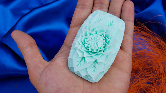 28 Soap Hand Carved By The Carving Artist Daniele Barresi. World Champion Of Carving Fruit And Vegetable And World Judge In Taiwan