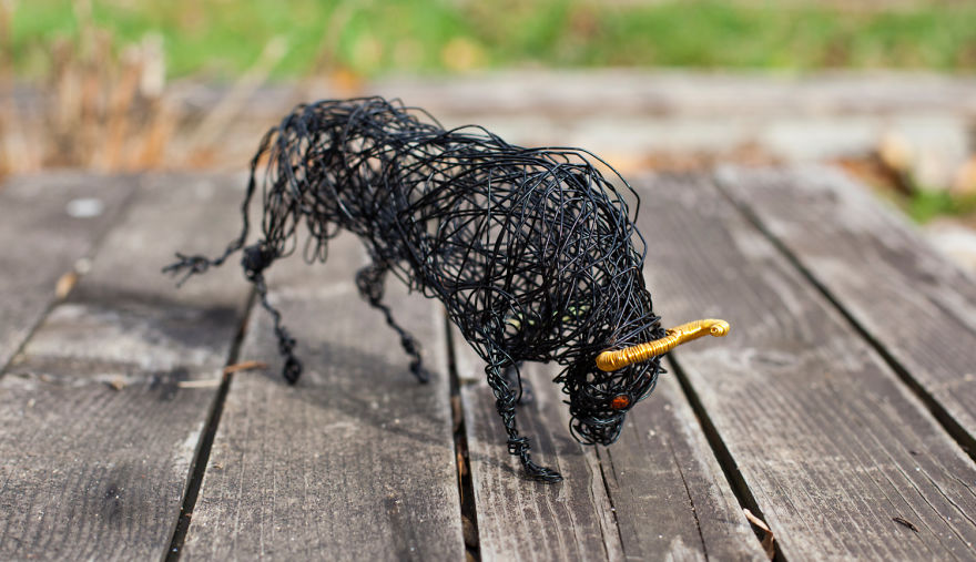 I Create Animal Sculptures Using Wire To Spread Awareness About Our Endangered Nature