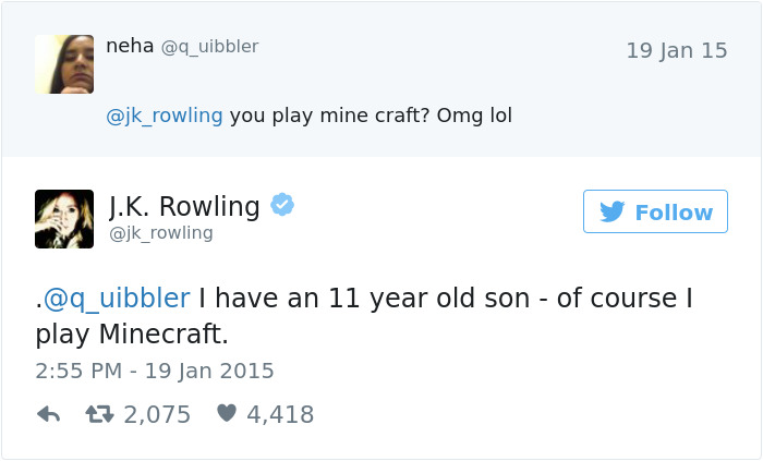 J. K. Twitter Comebacks