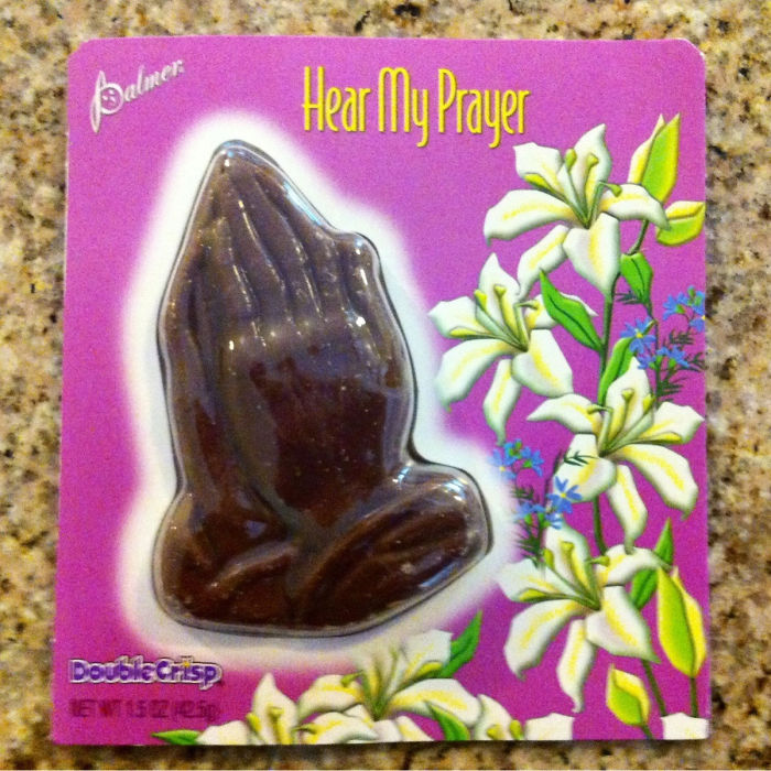 Chocolate Praying Hands My Grandmother Gave Me For Easter