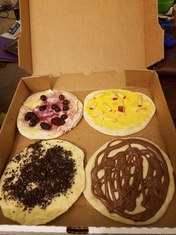 These "Gourmet Desert Mini-Pizzas" We Ordered From A Local Pizza Place