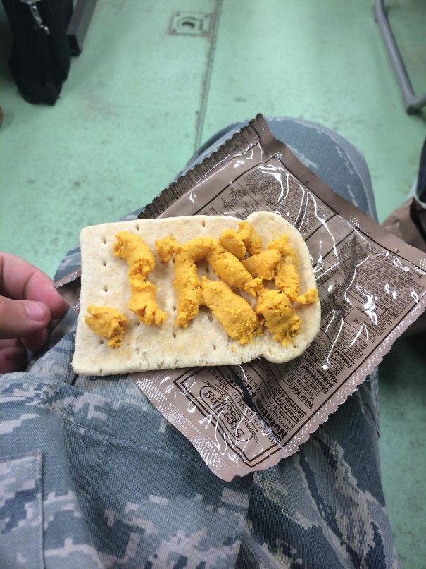 MRE "Bacon Cheese" On MRE "Wheat Bread"... Not Bad