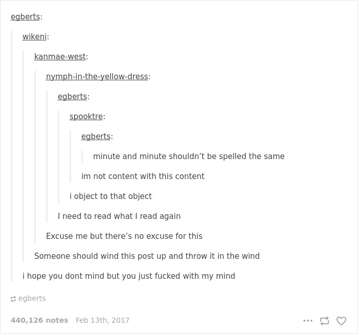 Text post with a joke highlighting confusing English spelling and meanings, showcasing why English language can be difficult.