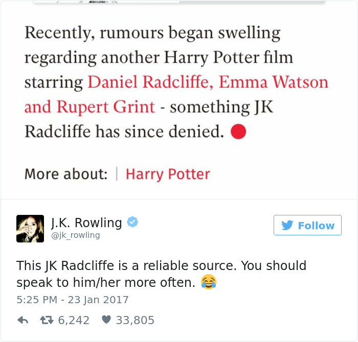 J. K. Rowling Twitter Comebacks