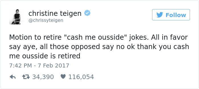 Christine Teigen Tweets