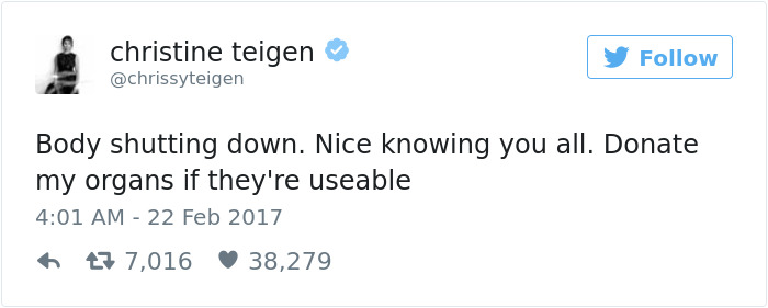 Christine Teigen Tweets