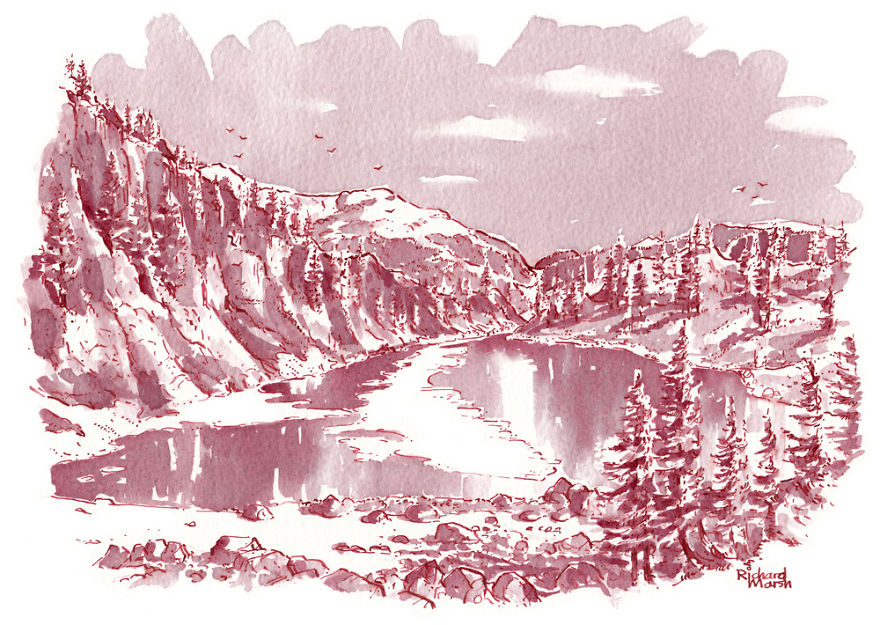 Artist Turns Wine Into Amazing Travel Paintings Artist Turns Wine Into Amazing Travel Paintings