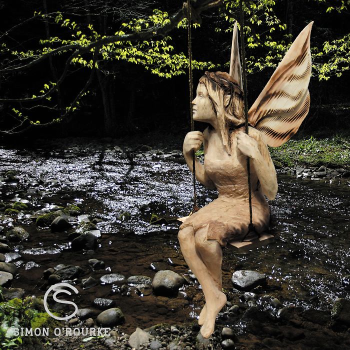 I Create Detailed Wooden Sculptures Carving Them With A Chainsaw