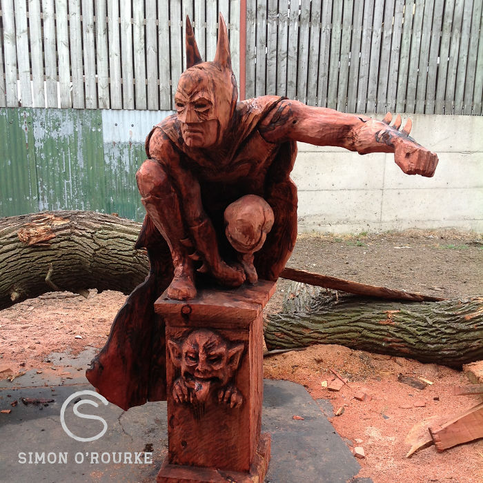 I Create Detailed Wooden Sculptures Carving Them With A Chainsaw