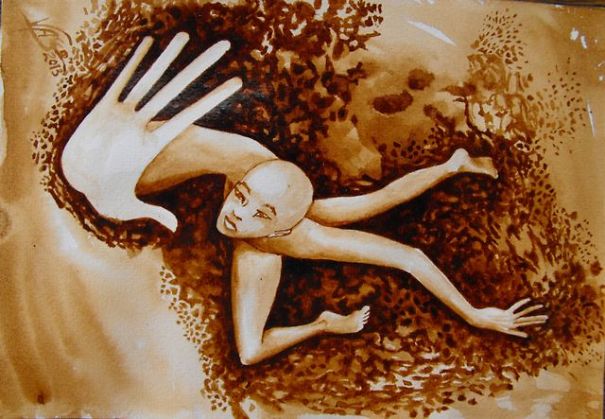 I Use Cofee To Paint My Vertigo And Delusions