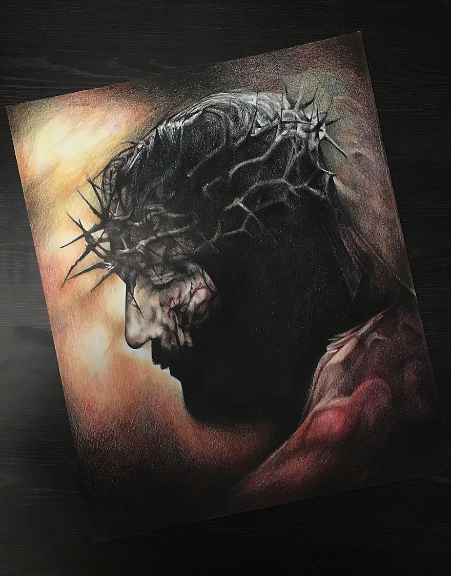 The Passion Of Christ - A Movie Poster Recreated With Colored Pencils The Passion Of Christ - A Movie Poster Recreated With Colored Pencils