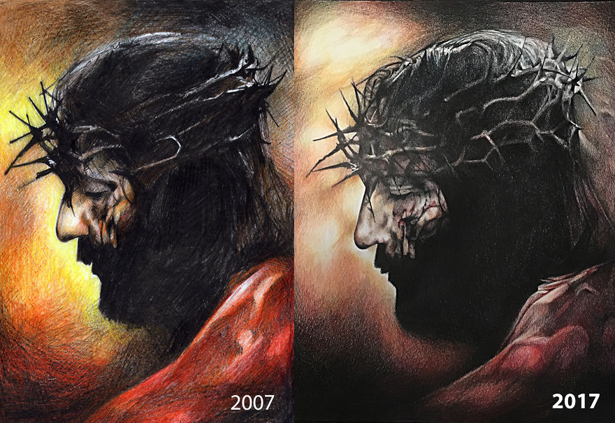 The Passion Of Christ - A Movie Poster Recreated With Colored Pencils The Passion Of Christ - A Movie Poster Recreated With Colored Pencils