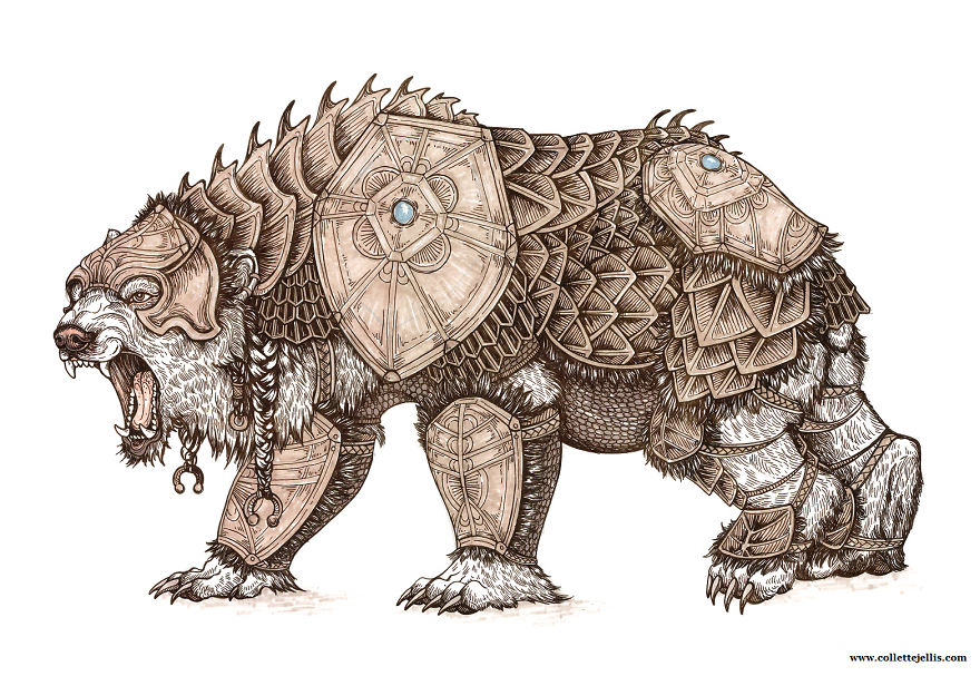 Dragons & Mythical Beasts Created In Ink And Watercolour By Artist Collette J Ellis