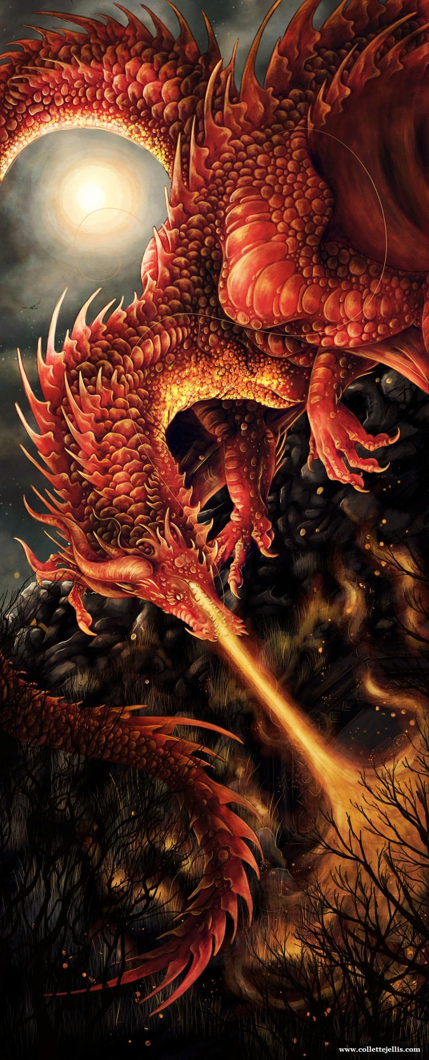 Dragons & Mythical Beasts Created In Ink And Watercolour By Artist Collette J Ellis