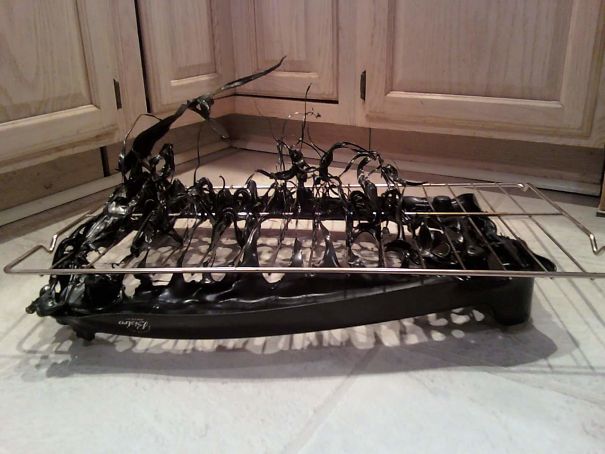 When You Forget That Your Oven Is Doubling As Storage Space For The Electric Grill